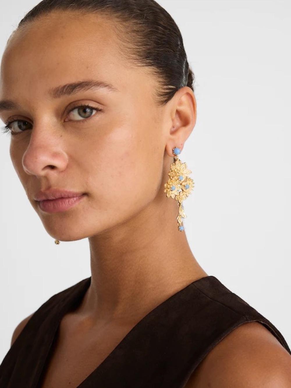 Madewell Semiprecious Floral Chintz Chandelier Earrings